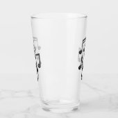 Muzieknoten Zwart Glitter Glass Cup Glas (Links)