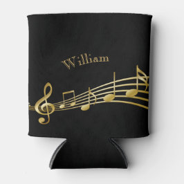 Muzieknoten Zwart Goud Naam Blikjeskoeler