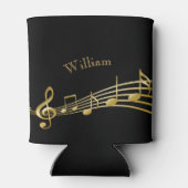 Muzieknoten Zwart Goud Naam Blikjeskoeler (Achterkant)