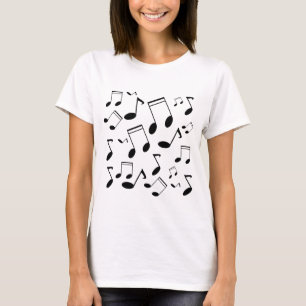 Muzieknoten zwart t-shirt
