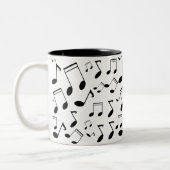 Muzieknoten zwart tweekleurige koffiemok (Links)