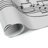 Muzieknoten zwart & wit cadeaupapier (Rol Hoek)