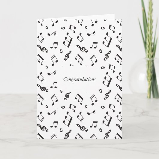 Muzieknoten Zwart-wit Kaart (Voorkant)