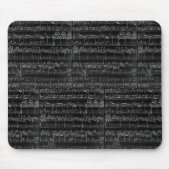 muzieknoten zwart wit muismat (Voorkant)