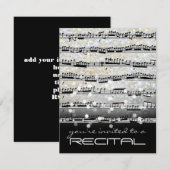 muzieknoten zwart-wit overweging uitnodiging (Voorkant / Achterkant)