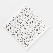 Muzieknoten Zwart-wit Servet (Hoek)