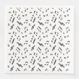 Muzieknoten Zwart-wit Servet