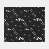 muzieknoten zwarte en witte flacon fleece deken (Voorkant (Horizontaal))