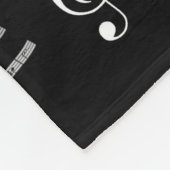 muzieknoten zwarte en witte flacon fleece deken (Hoek)