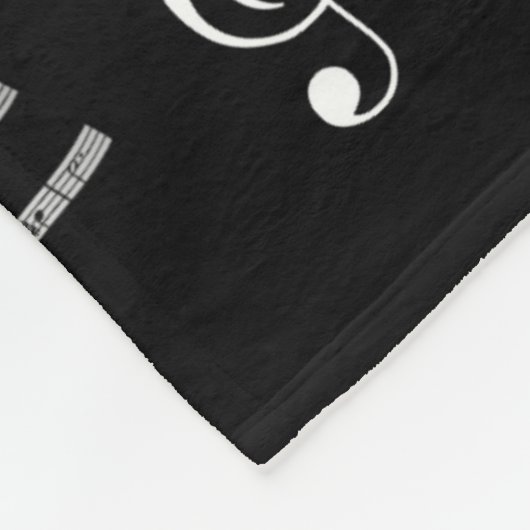 muzieknoten zwarte en witte flacon fleece deken (Hoek)