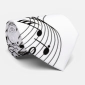 muzieknoten Zwarte en Witte Necktie Stropdas (Opgerold)