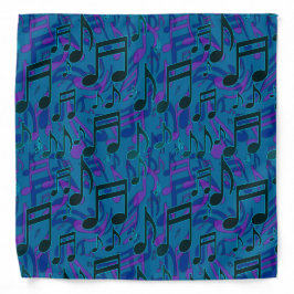 Muzieknoten Zwirly Musical Pattern Blue Paars Bandana