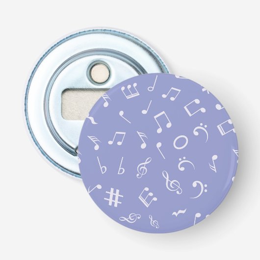 Muzieknotenpatroon Button Flesopener (Voorkant)