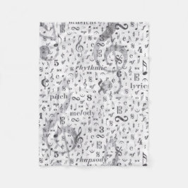 Muzieknotitiatiepatroon Muziek Theme Fleece Blanke