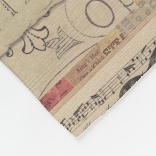Muzieknotitiatiepatroon Muziek Theme Fleece Blanke (Hoek)