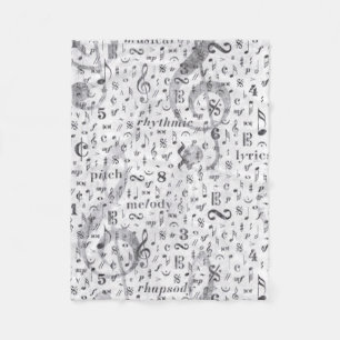 Muzieknotitiatiepatroon Muziek Theme Fleece Blanke Deken