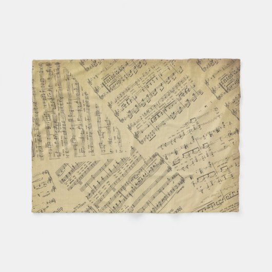 Muzieknotitiatiepatroon Muziek Theme Fleece Blanke Deken (Voorkant (Horizontaal))