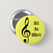 Muzieknotitie, AllIsWell Ronde Button 5,7 Cm (Voorkant /achterkant)