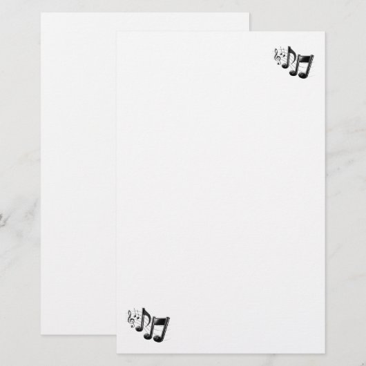 Muzieknotitie Briefpapier (Voorkant / Achterkant)