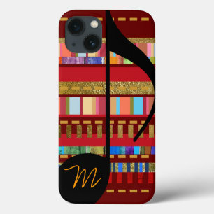 Muzieknotitie en kleurrijke strepen gepersonalisee Case-Mate iPhone case