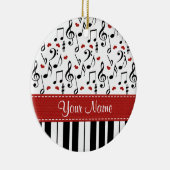 Muzieknotitie en pianornament keramisch ornament (Rechts)