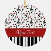 Muzieknotitie en pianornament keramisch ornament (Achterkant)