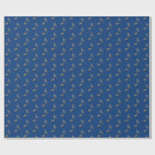 Muzieknotitie  Gold Blue Cadeaupapier (Vlak)