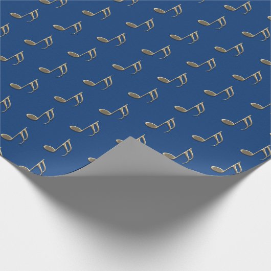 Muzieknotitie  Gold Blue Cadeaupapier (Hoek)