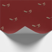 Muzieknotitie Gold Red Cadeaupapier (Hoek)