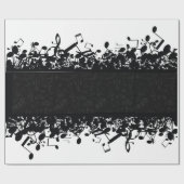 Muzieknotitie Guitar Classic Gift Wrapping Paper Cadeaupapier (Vlak)