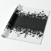 Muzieknotitie Guitar Classic Gift Wrapping Paper Cadeaupapier (Uitgerold)