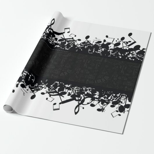 Muzieknotitie Guitar Classic Gift Wrapping Paper Cadeaupapier (Uitgerold)