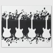 Muzieknotitie Guitar Classic Gift Wrapping Paper Cadeaupapier (Vlak)