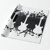 Muzieknotitie Guitar Classic Gift Wrapping Paper Cadeaupapier (Uitgerold)