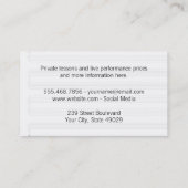 Muzieknotitie II / Muziekblad Visitekaartje (Achterkant)