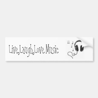 muzieknotitie, live, Laugh, Love Music Bumpersticker