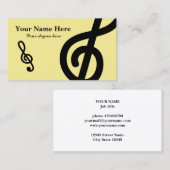 Muzieknotitie logo visitekaartje voor leraar (Voorkant / Achterkant)
