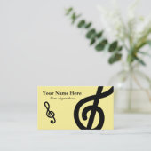 Muzieknotitie logo visitekaartje voor leraar (Staand voorkant)