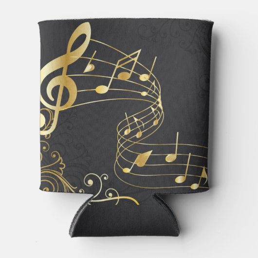 Muzieknotitie Luxe gouddesign Blikjeskoeler (Voorkant)