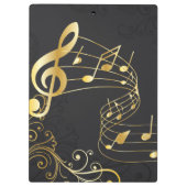 Muzieknotitie Luxe gouddesign Klembord (Achterkant)