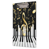 Muzieknotitie Luxe gouden pianotoetsen Klembord (Links)