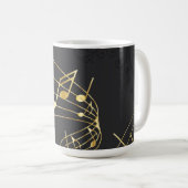 Muzieknotitie Luxe goudvormig ontwerp Koffiemok (Voorkant rechts)