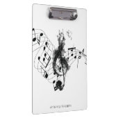 Muzieknotitie Luxe zwart-wit Klembord (Rechts)