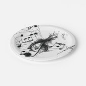 Muzieknotitie Luxe zwart-wit Papieren Bordje (Gekanteld)