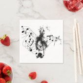 Muzieknotitie Luxe zwart-wit Servet (Insitu)
