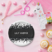 Muzieknotitie Luxe, zwart-wit, speciaal aangepast Papieren Bordje (Feest)