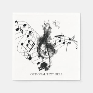 Muzieknotitie Luxe, zwart-wit, speciaal aangepast Servet