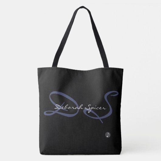 muzieknotitie met een patroon van kleurrijke namen tote bag (Achterkant)