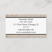  muzieknotitie Musiciaanse muziekopnemer Visitekaartje (Achterkant)