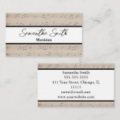  muzieknotitie Musiciaanse muziekopnemer Visitekaartje (Voorkant / Achterkant)